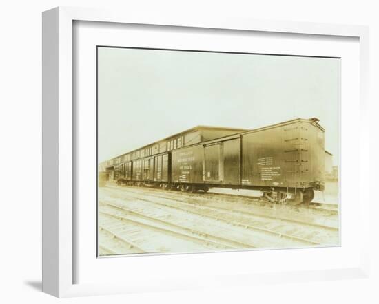 Railroad Boxcar, Chicago-Milwaukee-St. Paul Line, Circa 1920s-Marvin Boland-Framed Giclee Print