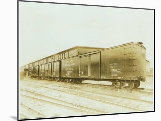 Railroad Boxcar, Chicago-Milwaukee-St. Paul Line, Circa 1920s-Marvin Boland-Mounted Giclee Print