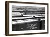 Railroad Boxcars in Rail Yard, Chicago, Illinois, USA, Ca. 1950-null-Framed Photographic Print