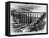 Railroad Bridge across the Genesee River at Portage, New York.-null-Framed Stretched Canvas