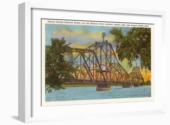 Railroad Bridge, Omaha, Nebraska-null-Framed Art Print