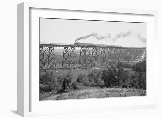 Railroad Bridge over the Demoines River-null-Framed Art Print