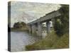 Railroad Bridge-Claude Monet-Stretched Canvas