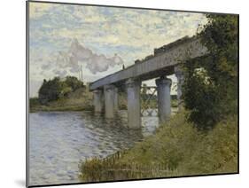 Railroad Bridge-Claude Monet-Mounted Giclee Print