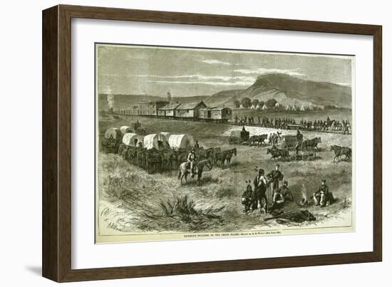 Railroad Building on the Great Plains, from 'Harper's Weekly', 17th July 1875-Alfred R. Waud-Framed Giclee Print