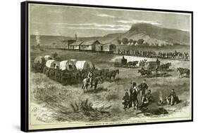 Railroad Building on the Great Plains, from 'Harper's Weekly', 17th July 1875-Alfred R. Waud-Framed Stretched Canvas