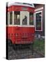 Railroad car at the train depot park in Issaquah, Washington, USA-Janis Miglavs-Stretched Canvas