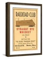 Railroad Club Straight Rye Whiskey-null-Framed Art Print