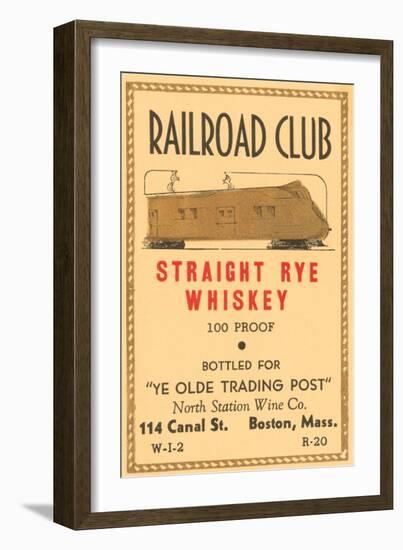 Railroad Club Straight Rye Whiskey-null-Framed Art Print