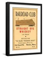 Railroad Club Straight Rye Whiskey-null-Framed Art Print