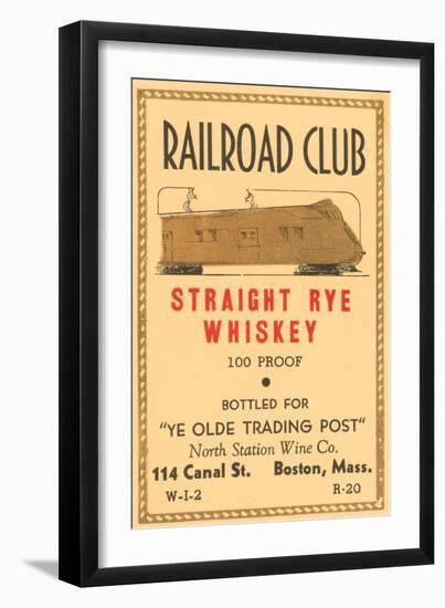 Railroad Club Straight Rye Whiskey-null-Framed Art Print