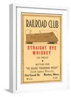 Railroad Club Straight Rye Whiskey-null-Framed Art Print