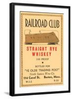 Railroad Club Straight Rye Whiskey-null-Framed Art Print