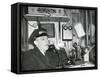 Railroad Conductor Uses an on Board Telephone to Communicate with Other Parts of the Train-null-Framed Stretched Canvas