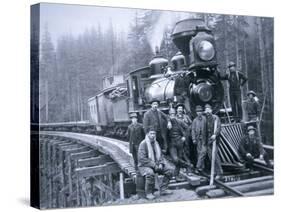 Railroad Construction Crew, 1886-null-Stretched Canvas