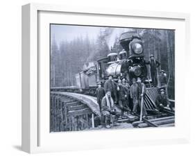 Railroad Construction Crew, 1886-null-Framed Photographic Print