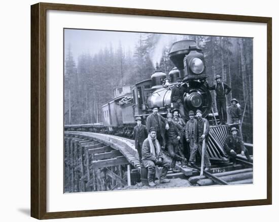 Railroad Construction Crew, 1886-null-Framed Photographic Print