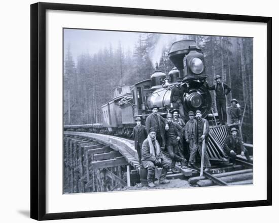 Railroad Construction Crew, 1886-null-Framed Photographic Print