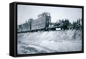 Railroad Construction Crews, 1887 (B/W Photo)-American Photographer-Framed Stretched Canvas