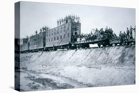 Railroad Construction Crews, 1887 (B/W Photo)-American Photographer-Stretched Canvas