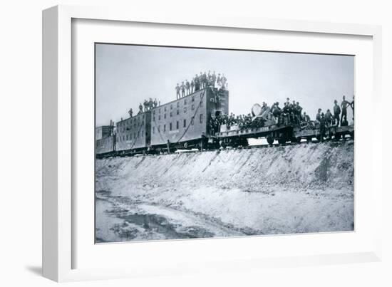 Railroad Construction Crews, 1887 (B/W Photo)-American Photographer-Framed Giclee Print