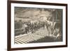 Railroad Crew Laying Rails-null-Framed Premium Giclee Print