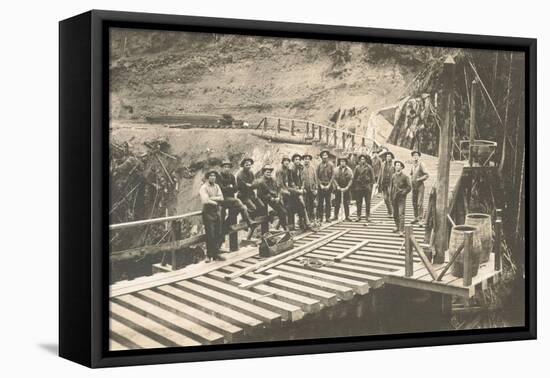 Railroad Crew Laying Rails-null-Framed Stretched Canvas