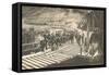 Railroad Crew Laying Rails-null-Framed Stretched Canvas