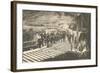 Railroad Crew Laying Rails-null-Framed Art Print