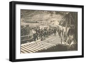 Railroad Crew Laying Rails-null-Framed Art Print