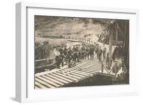 Railroad Crew Laying Rails-null-Framed Art Print