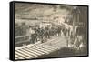 Railroad Crew Laying Rails-null-Framed Stretched Canvas