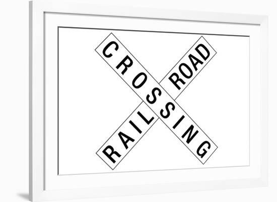 Railroad Crossing Crossbuck Traffic-null-Framed Art Print