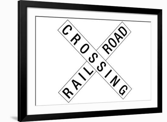 Railroad Crossing Crossbuck Traffic-null-Framed Art Print