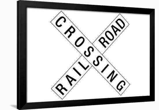 Railroad Crossing Crossbuck Traffic-null-Framed Art Print