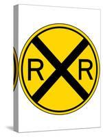 Railroad Crossing Sign Print Poster-null-Stretched Canvas