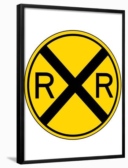 Railroad Crossing Sign Print Poster-null-Framed Poster