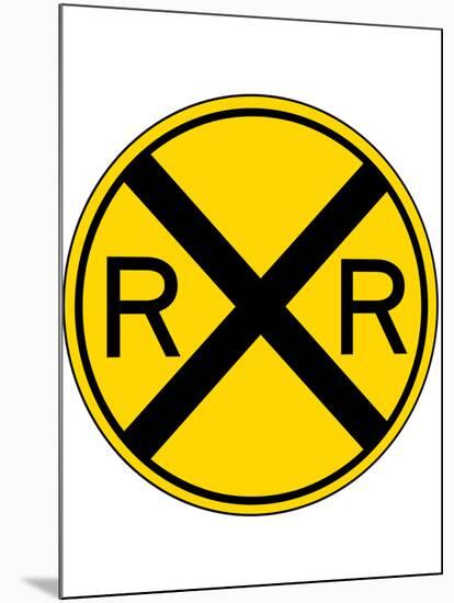 Railroad Crossing Sign Print Poster-null-Mounted Poster