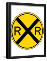 Railroad Crossing Sign Print Poster-null-Framed Poster