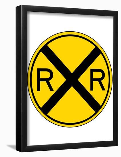 Railroad Crossing Sign Print Poster-null-Framed Poster