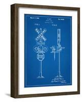 Railroad Crossing Signal Patent-null-Framed Art Print