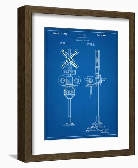 Railroad Crossing Signal Patent-null-Framed Art Print