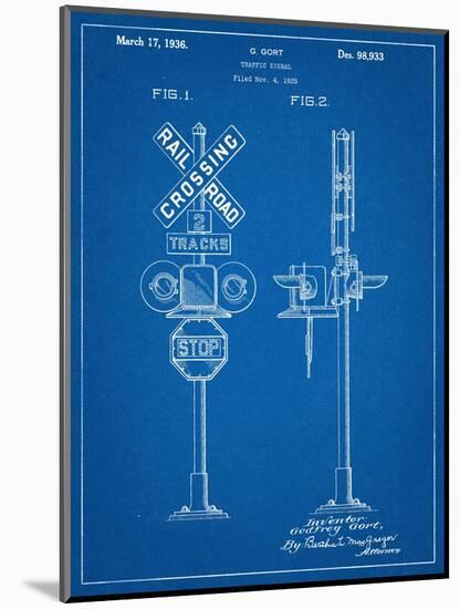 Railroad Crossing Signal Patent-null-Mounted Art Print