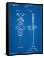 Railroad Crossing Signal Patent-null-Framed Stretched Canvas