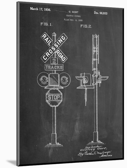 Railroad Crossing Signal Patent-null-Mounted Art Print