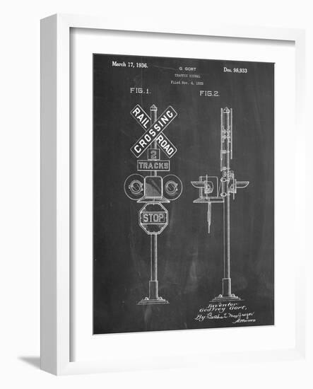 Railroad Crossing Signal Patent-null-Framed Art Print