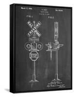 Railroad Crossing Signal Patent-null-Framed Stretched Canvas