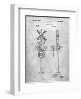 Railroad Crossing Signal Patent-Cole Borders-Framed Art Print