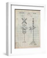 Railroad Crossing Signal Patent-Cole Borders-Framed Art Print