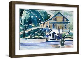 Railroad Crossing, The Berkshires, c.1925-George Benjamin Luks-Framed Giclee Print